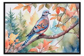 Gerahmter Kunstdruck Turteltaube