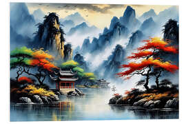 Foam board print Chinese River Landscape