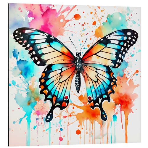 Tableau en aluminium Fluo Butterfly