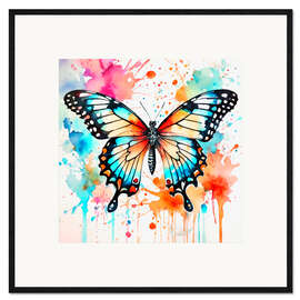 Innrammet kunsttrykk Fluo Butterfly