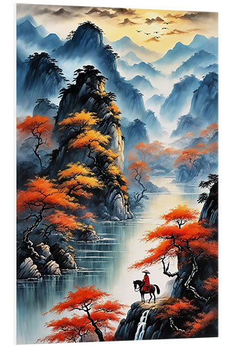 Print på skumplade Chinese Landscape