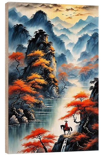 Tableau en bois Chinese Landscape