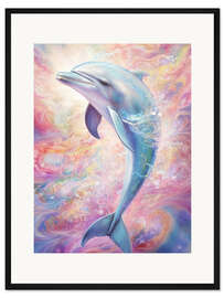 Gerahmter Kunstdruck Verspielter Delfin - Dolphins DreamDesign