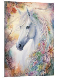 Tableau en plexi-alu Fantastic Horse With a Flower Mane