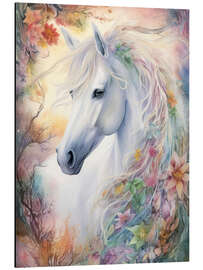 Magnettafel Traumhaftes Pferd mit Blumenmähne