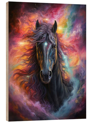 Quadro de madeira Galactic Horse