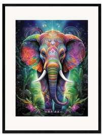 Framed art print Colourful Indian Elephant