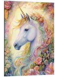 Magnettafel Einhorn und Blütenknospen
