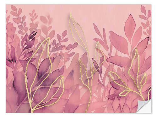 Vinilo para la pared Pastel Pink Dream Garden