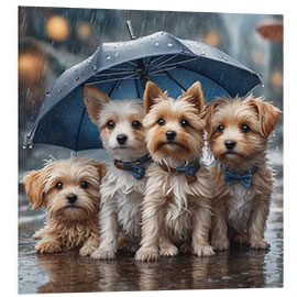 Foam board print Puppies on a Rainy Day