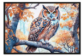 Gerahmter Kunstdruck Eule