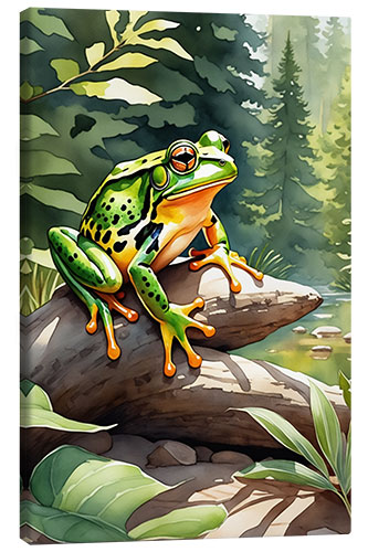 Canvas print Green Frog