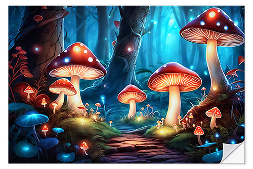 Selvklebende plakat Magic Forest