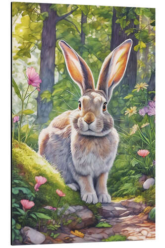 Aluminium print Beautiful Hare