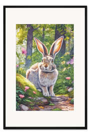 Gerahmter Kunstdruck Niedlicher Hase