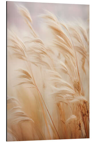 Aluminium print Silver Pampas Feather