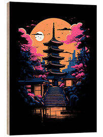 Tableau en bois Kyoto Dream - Golden Planet Prints