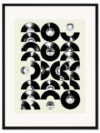 Gerahmter Kunstdruck Mid Century Vinyls