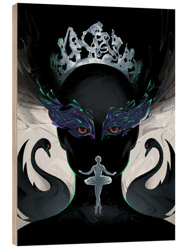 Tableau en bois Black Swan