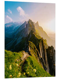 Foam board print Mountain Peaks at Sunset