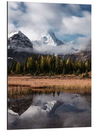 Aluminium print Mountain Reflection