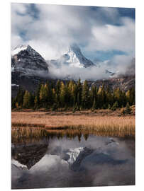 Foam board print Mountain Reflection