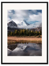 Gerahmter Kunstdruck Mountain Reflection