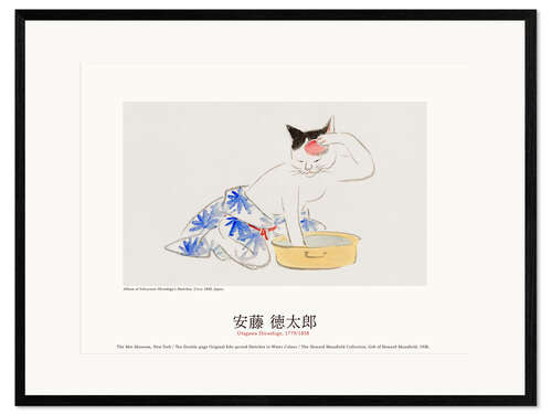 Impresión de arte enmarcada Cat in a Kimono