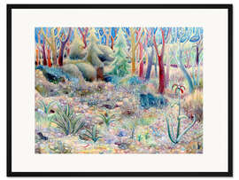 Gerahmter Kunstdruck Kieselsteine im Wald