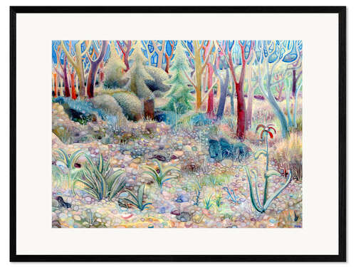 Impresión de arte enmarcada Pebbles in the Forest