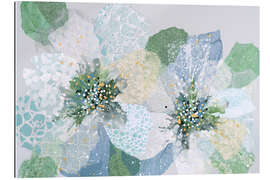 Tableau en plexi-alu Blue-Green Vintage Garden