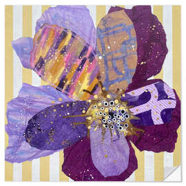 Sticker mural Let's Play in the Flower Garden - Violet