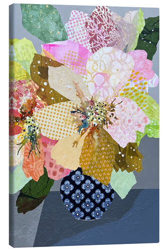 Stampa su tela Abstract Patchwork Daisies