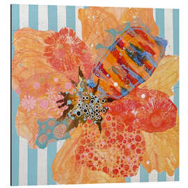 Aluminium print Let's Play in the Flower Garden - Orange - Leanne Daquino