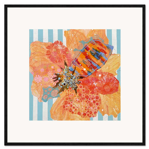 Framed art print Let's Play in the Flower Garden - Orange