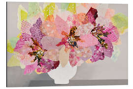 Tableau en aluminium Pink Flowers in a Vase