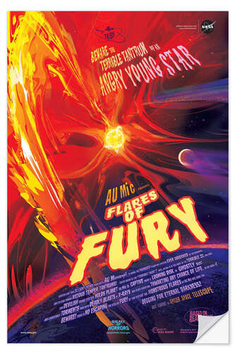 Selvklebende plakat Flares of Fury