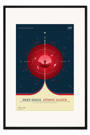 Gerahmter Kunstdruck Deep Space Atomic Clock, Rot