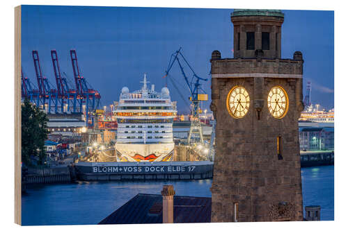 Tableau en bois Sankt Pauli Water Gauge Tower, Hamburg