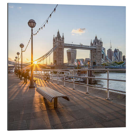 Aluminiumsbilde Sunset at Tower Bridge in London