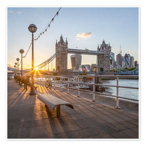 Poster Sonnenuntergang an der Tower Bridge in London