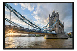 Gerahmter Kunstdruck Tower Bridge London bei Sonnenuntergang