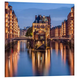 Foam board print Historic Moated Castle in the Speicherstadt Hamburg