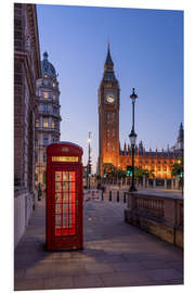 Foam board print Big Ben and Red Telephone Box, London, United Kingdom