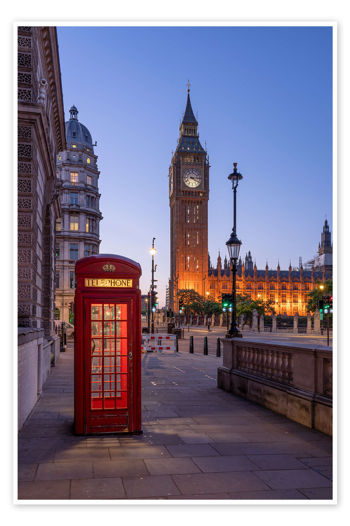 Wandbild „big Ben Und Rote Telefonzelle London Vereinigtes Königreich