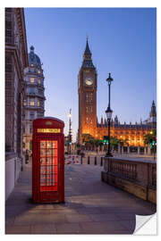 Selvklebende plakat Big Ben and Red Telephone Box, London, United Kingdom