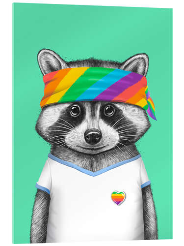 Akrylbillede Pride Raccoon