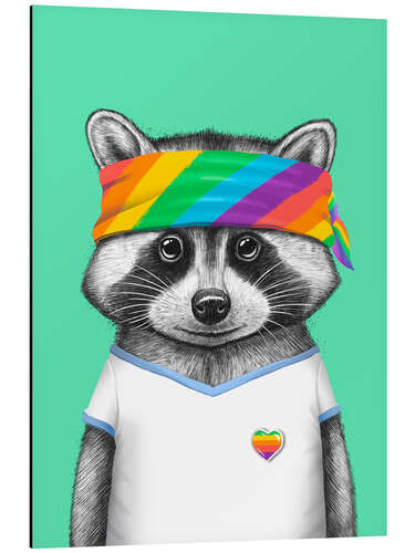 Aluminium print Pride Raccoon