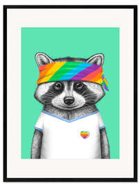 Framed art print Pride Raccoon