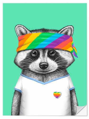 Naklejka na ścianę Pride Raccoon